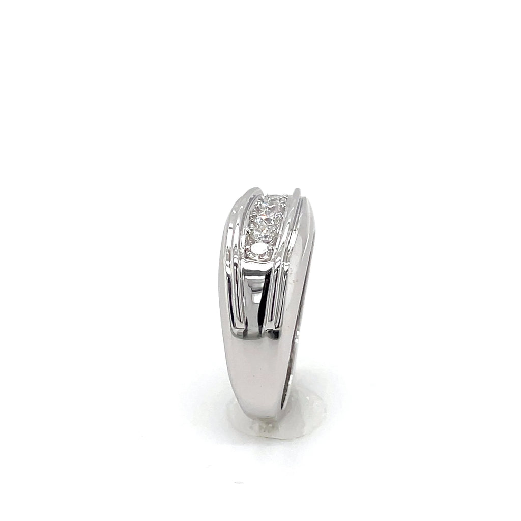 Men’s Sterling Silver Lab Diamond Ring 0.50ctw