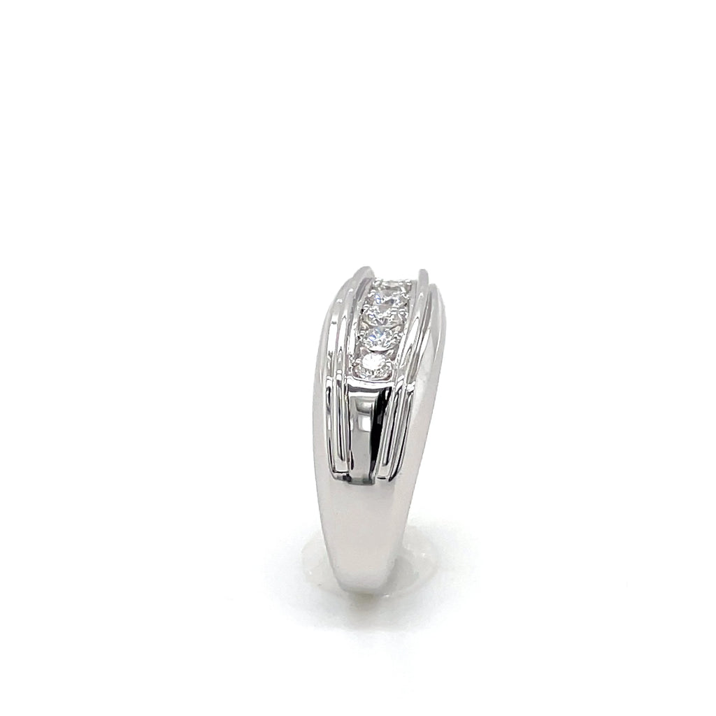 Men’s Sterling Silver Lab Diamond Ring 0.50ctw