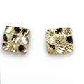Midsize 10k Yellow Gold, Square Butterfly Nugget Earrings