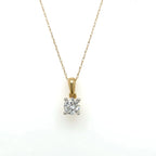 10k Yellow Gold Solitaire Lab Diamond Necklace