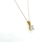 10k Yellow Gold Solitaire Lab Diamond Necklace