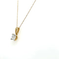 10k Yellow Gold Solitaire Lab Diamond Necklace