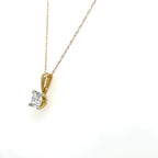 10k Yellow Gold Solitaire Lab Diamond Necklace