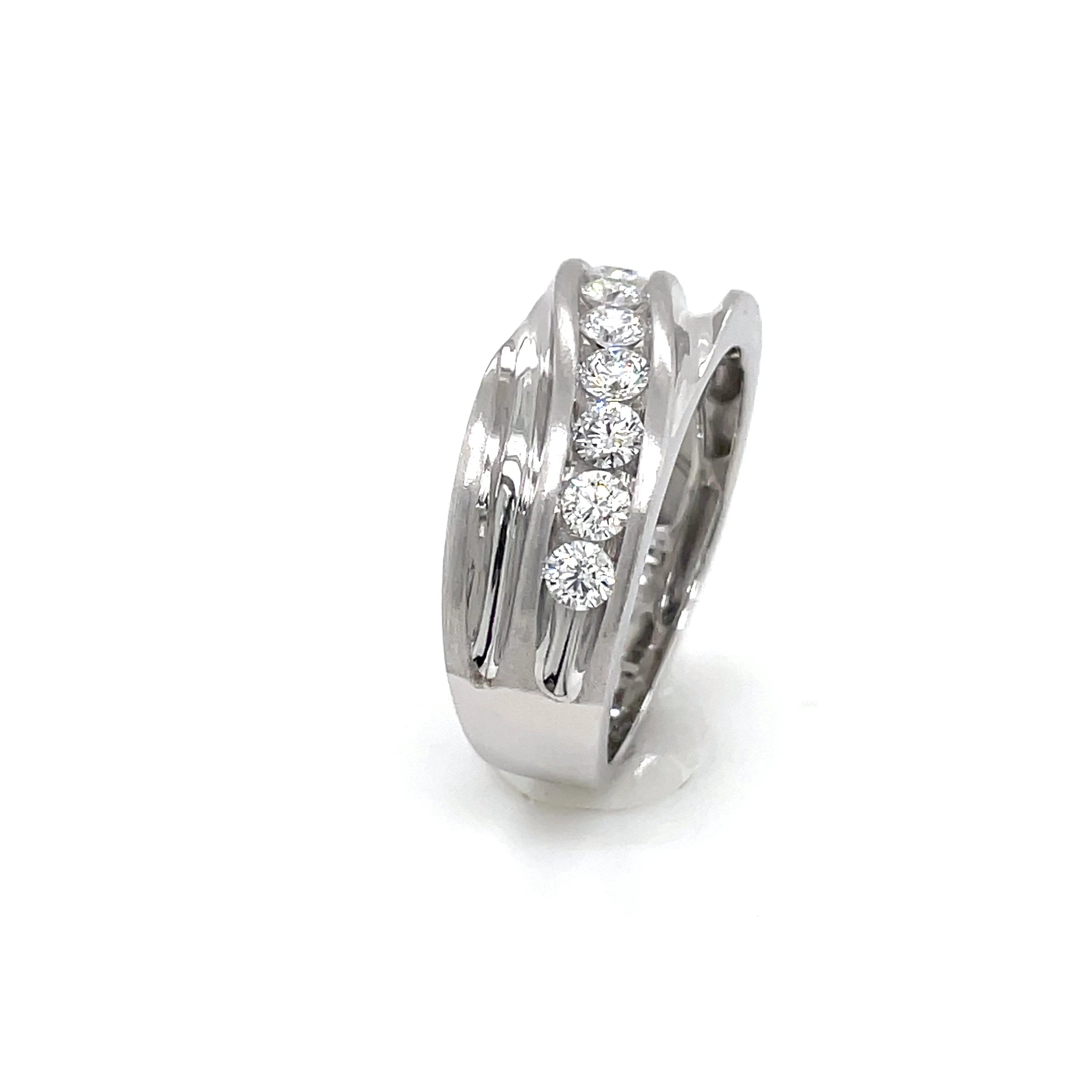 Men’s Sterling Silver Lab Diamond Band 1.00ctw