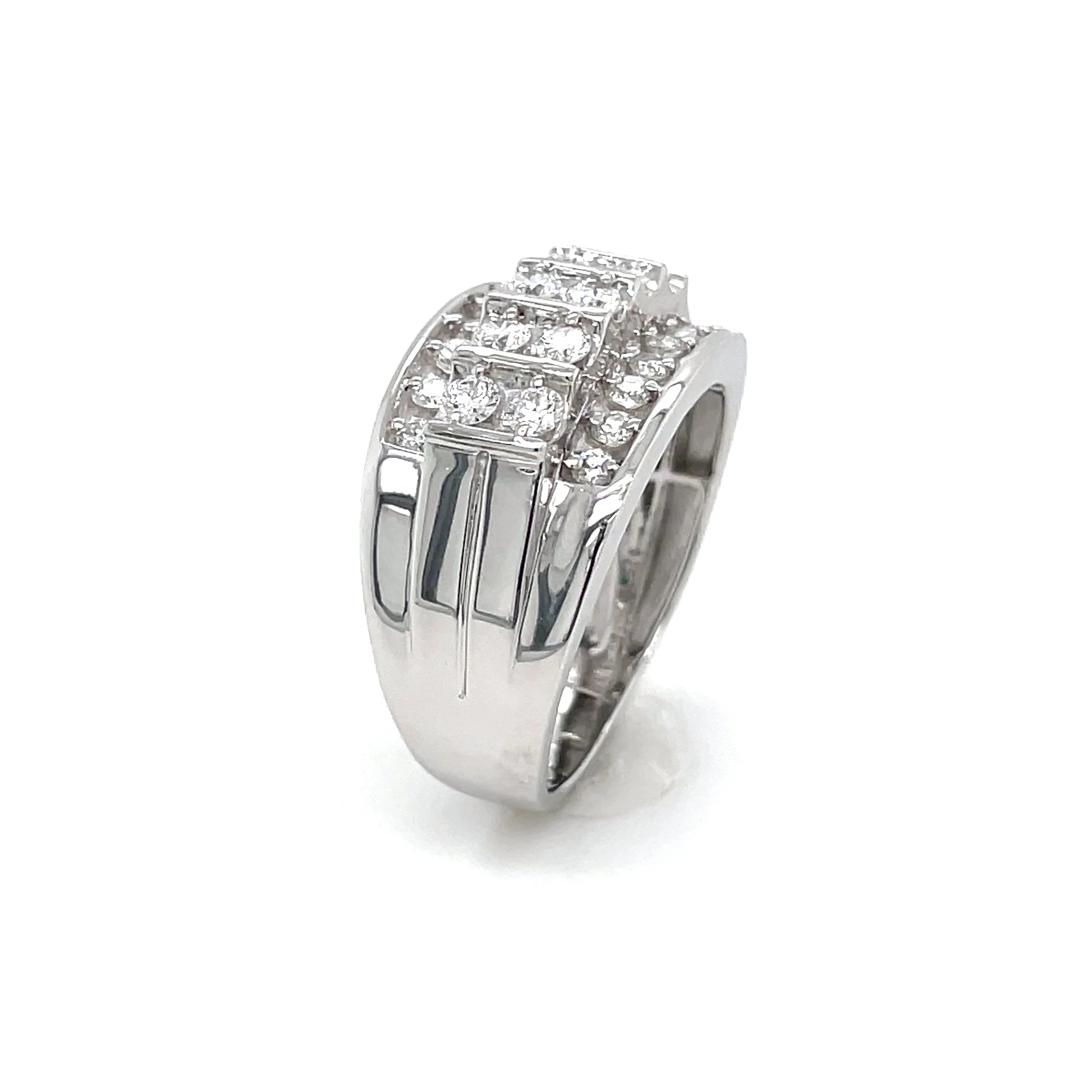 Men’s Sterling Silver Lab Diamond Ring 1.00ctw