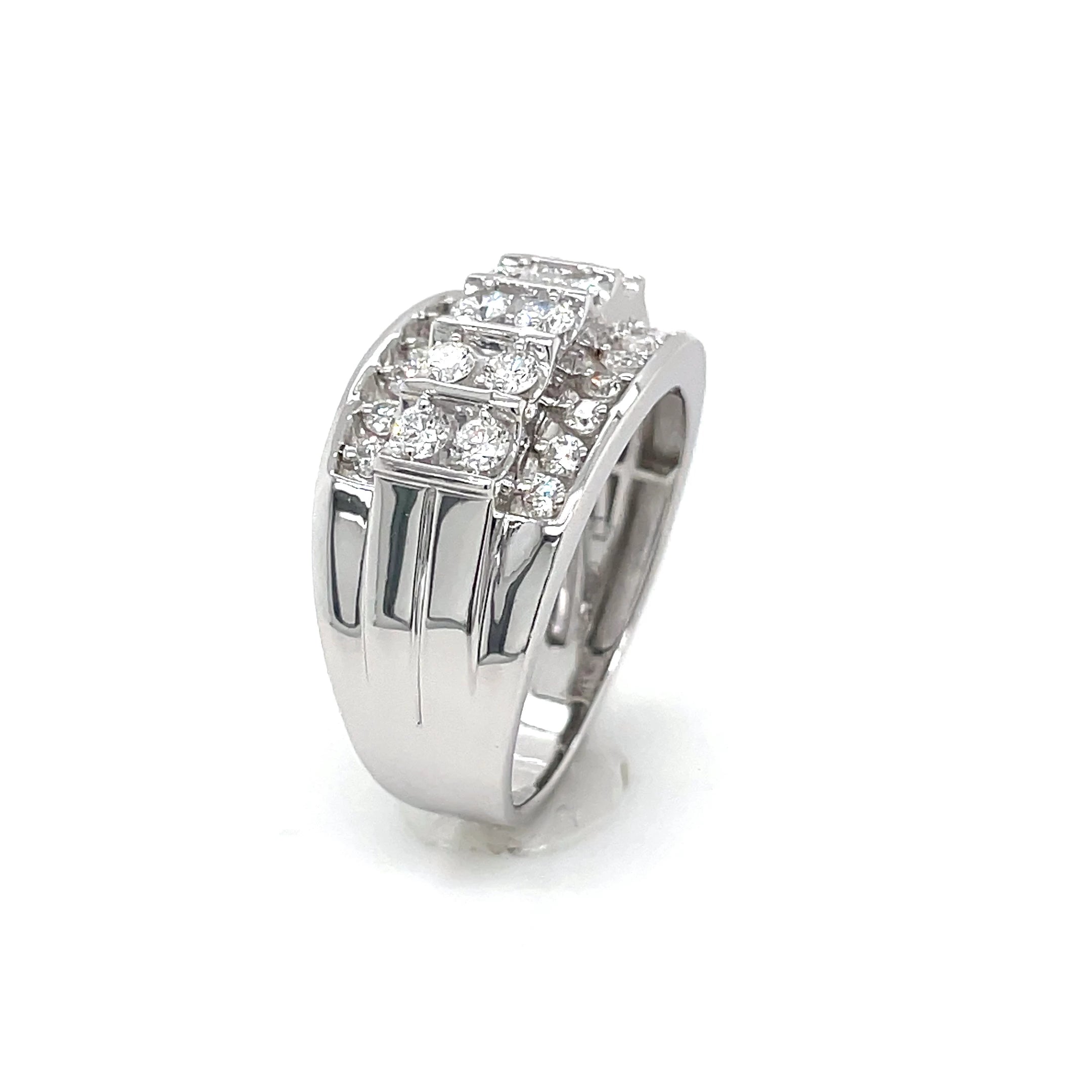 Men’s Sterling Silver Lab Diamond Ring 1.00ctw