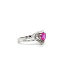 Women’s 10K White Gold 0.04ctw Natural Diamond, 1.10ct LPS heart ring
