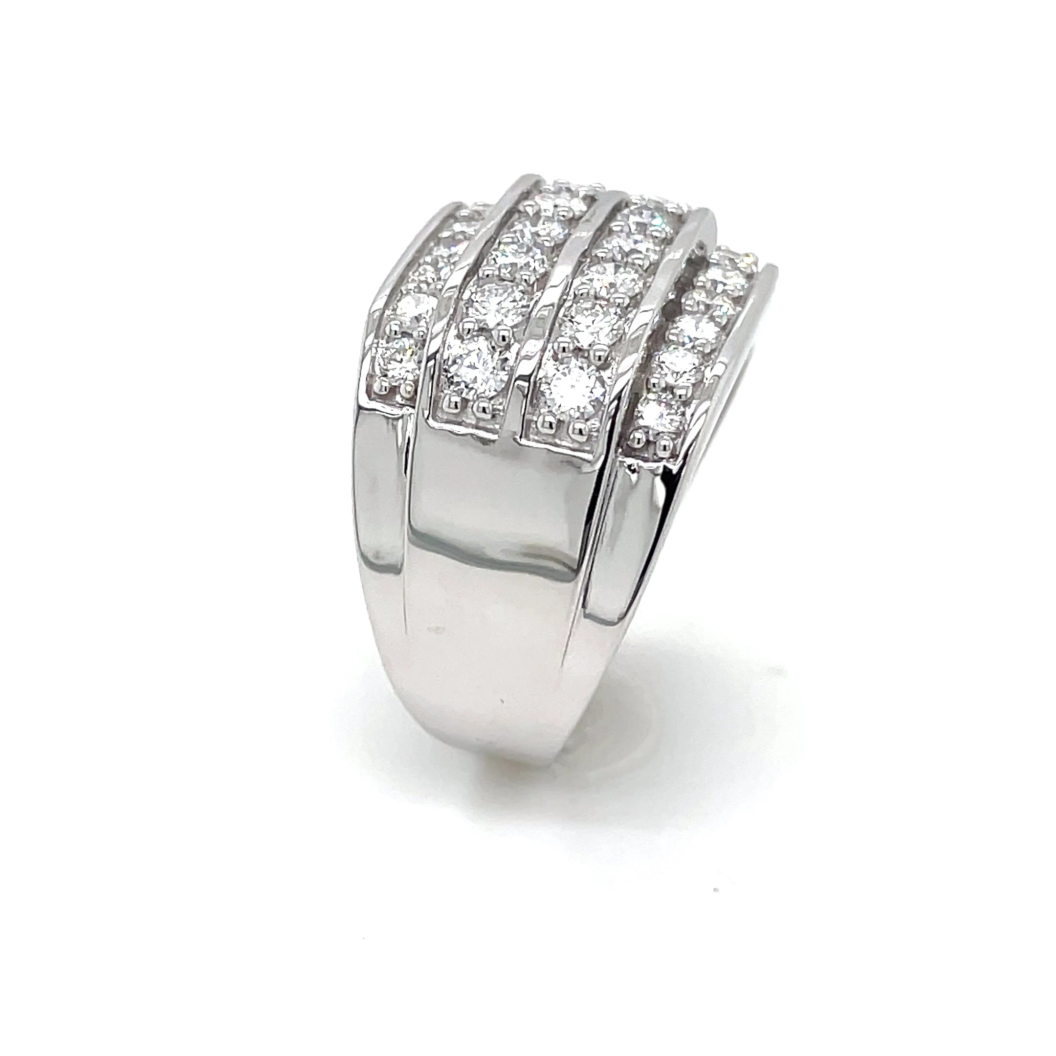 Men’s Sterling Silver Lab Diamond Ring 2.00ctw