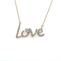 Women’s 10k Yellow Gold ‘Love’ Diamond Necklace & Charm 0.13ctw