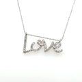 Women’s Diamond 10k White Gold ‘Love’ Necklace & Charm 0.13ctw