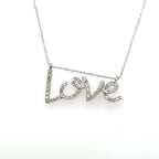 Women’s Diamond 10k White Gold ‘Love’ Necklace & Charm 0.13ctw