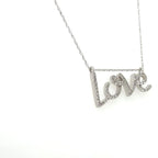 Women’s Diamond 10k White Gold ‘Love’ Necklace & Charm 0.13ctw