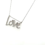 Women’s Diamond 10k White Gold ‘Love’ Necklace & Charm 0.13ctw