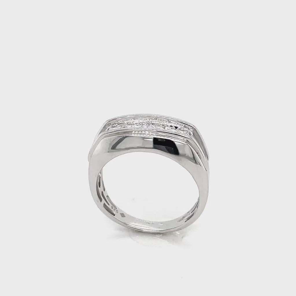 Men’s Sterling Silver Lab Diamond Ring 0.50ctw