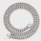 Men’s bold, 10mm 24.5” Sterling Silver, Cuban link Mossanite chain