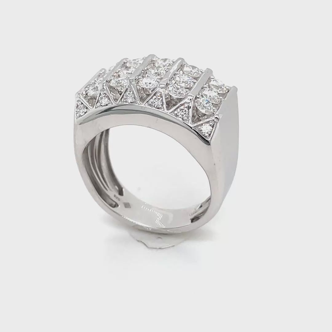Men’s Sterling Silver Lab Diamond Ring