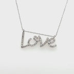 Women’s Diamond 10k White Gold ‘Love’ Necklace & Charm 0.13ctw