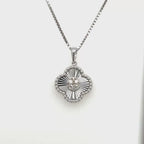 Women’s 10k White Gold Clover Pendant with Chain
