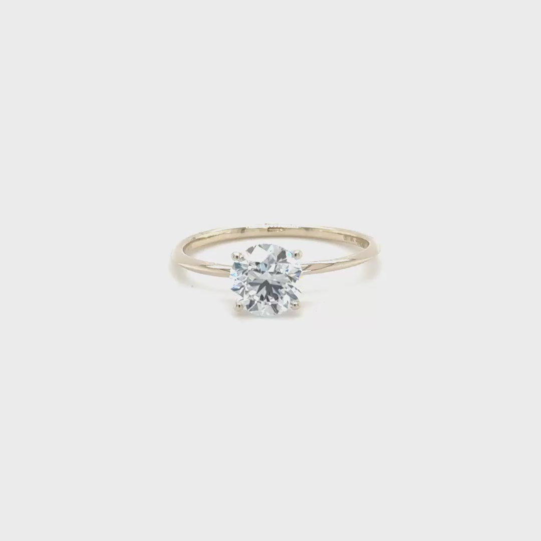 White Gold Lab Diamond Solitaire Ring