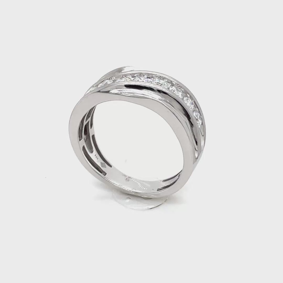 Men’s Sterling Silver Lab Diamond Band 1.00ctw