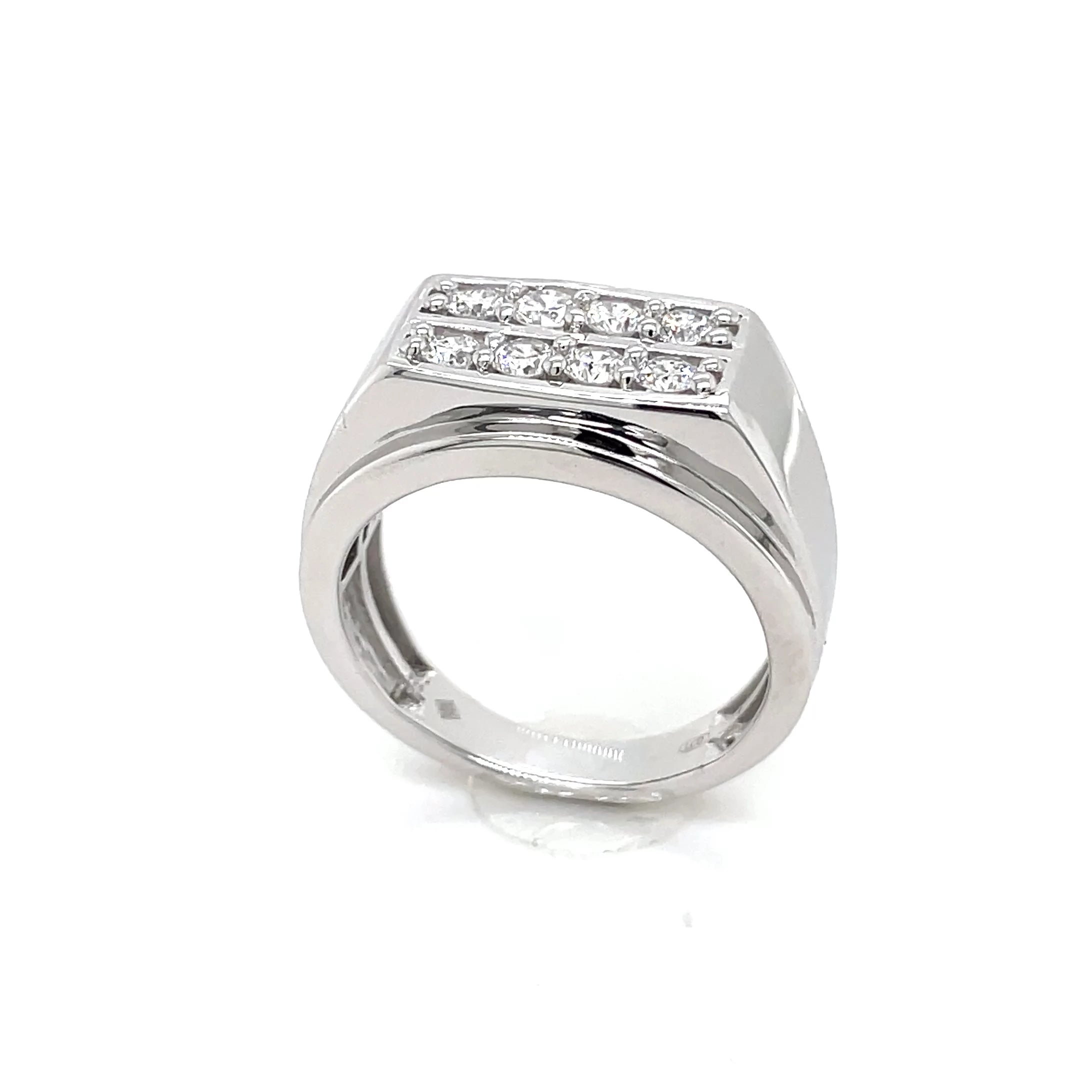 Men’s Sterling Silver Lab Diamond Ring 0.75ctw