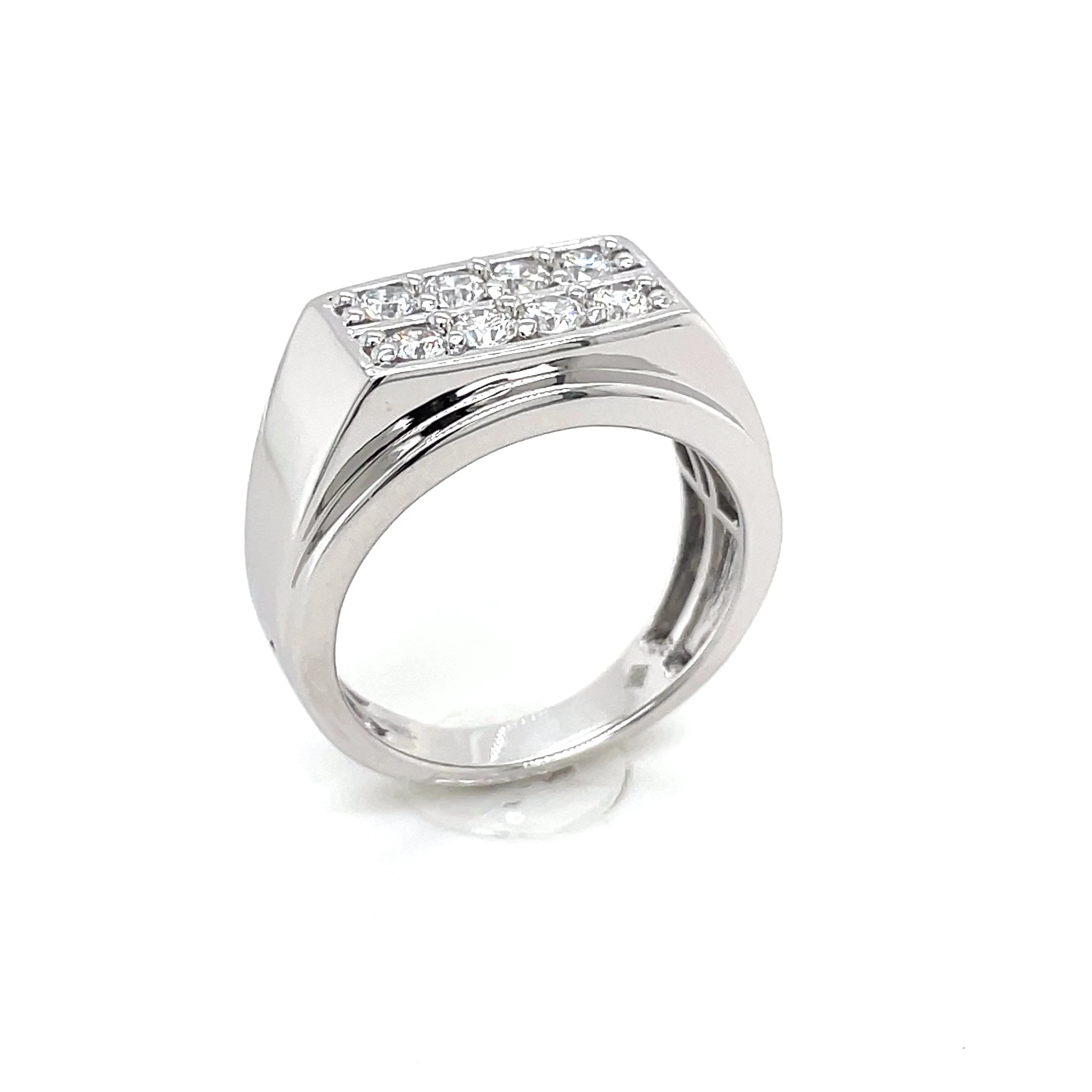 Men’s Sterling Silver Lab Diamond Ring 0.75ctw