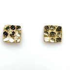 Small 10k Yellow Gold, Classic Square Nugget Earrings