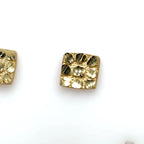 Small 10k Yellow Gold, Classic Square Nugget Earrings
