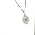 Women’s 10k White Gold Clover Pendant with Chain