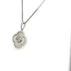 Women’s 10k White Gold Clover Pendant with Chain
